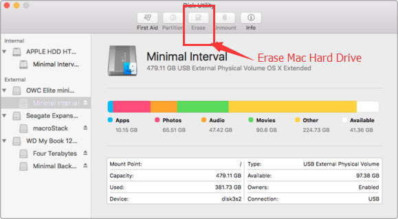 configure external hard drive for mac os sierra